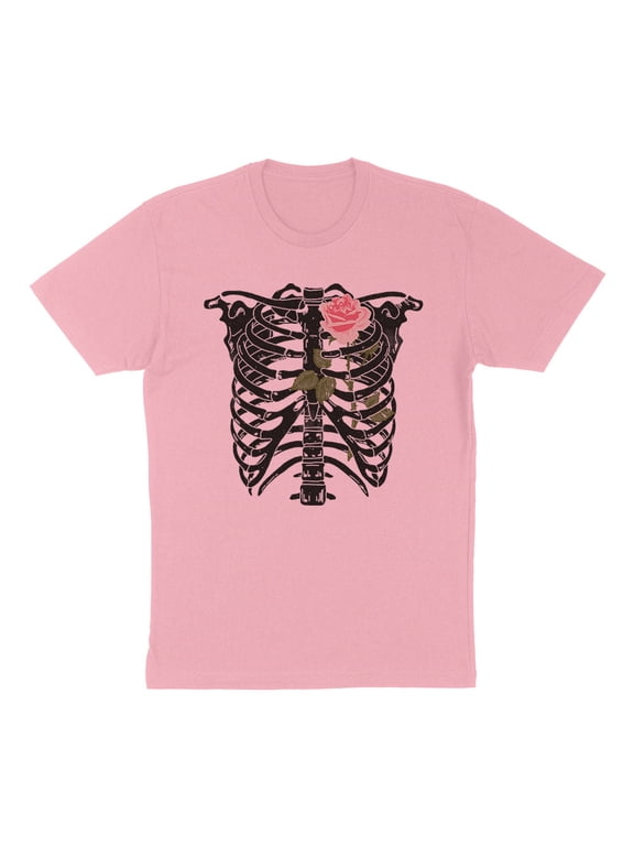 Skeleton Rib Cage Shirt Unisex X-Small Pink
