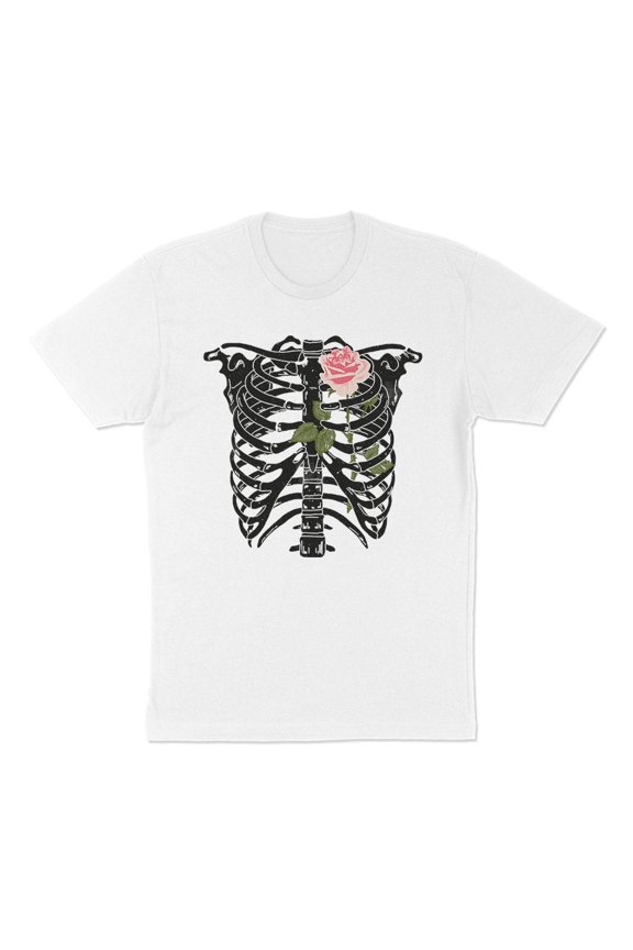 Skeleton Rib Cage Shirt Unisex X-Small White