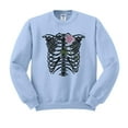 thumbnail image 1 of Skeleton Rib Cage Sweatshirt Unisex Large Light Blue, 1 of 5