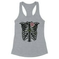 thumbnail image 1 of Skeleton Rib Cage Tank Top Fitted Racerback Women's Large Heather Grey, 1 of 5