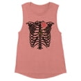 thumbnail image 1 of Skeleton Rib Cage Women's Muscle Tank Small Desert Pink, 1 of 5