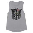 thumbnail image 1 of Skeleton Rib Cage Women's Muscle Tank Small Heather Grey, 1 of 5