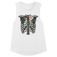 thumbnail image 1 of Skeleton Rib Cage Women's Muscle Tank Small White, 1 of 5