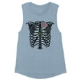 thumbnail image 1 of Skeleton Rib Cage Women's Muscle Tank X-Large Stonewash Denim, 1 of 5