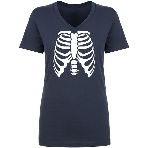 Skeleton Ribs Womens V-Neck T-Shirt