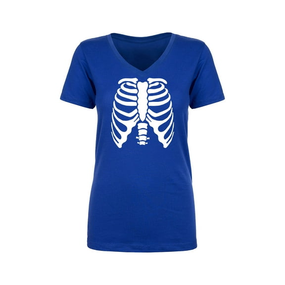 Skeleton Ribs Womens V-Neck T-Shirt