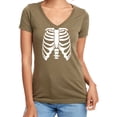 thumbnail image 1 of Skeleton Ribs Womens V-Neck T-Shirt, 1 of 2