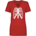 thumbnail image 1 of Skeleton Ribs Womens V-Neck T-Shirt, 1 of 2
