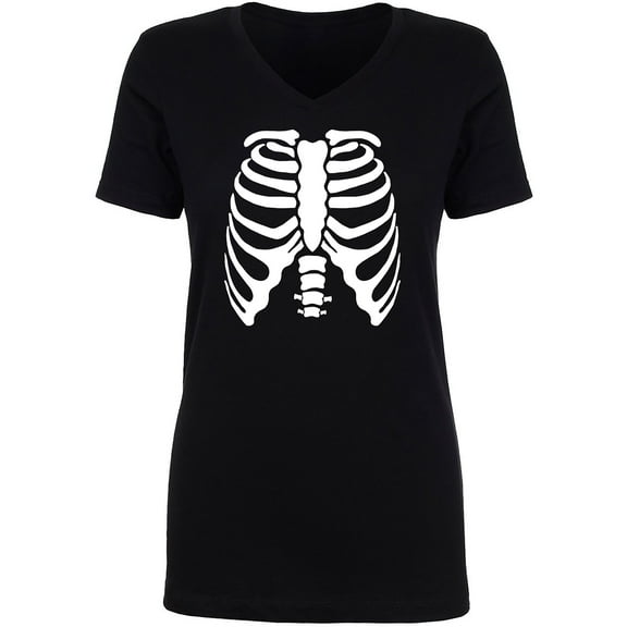 Skeleton Ribs Womens V-Neck T-Shirt