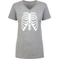 thumbnail image 1 of Skeleton Ribs Womens V-Neck T-Shirt, 1 of 3