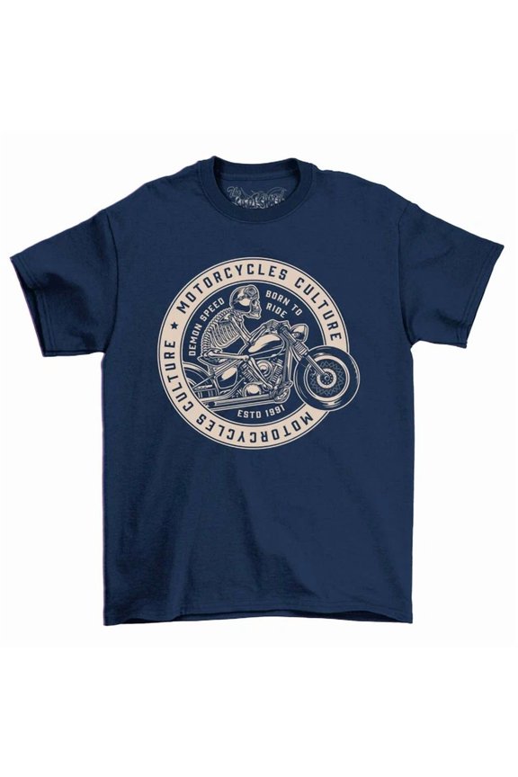 Skeleton Rider Motorcycles Culture Vintage Cafe Racer Biker Men'S T-Shirt Gift