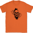 thumbnail image 1 of Skeleton Ripping T-Shirt Funny Skull Halloween Trippy Graphic Gift Tee - Orange, 4XL, 1 of 1