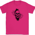 thumbnail image 1 of Skeleton Ripping T-Shirt Funny Skull Halloween Trippy Graphic Gift Tee - Pink, XL, 1 of 1