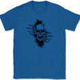 thumbnail image 1 of Skeleton Ripping T-Shirt Funny Skull Halloween Trippy Graphic Gift Tee - Royal Blue, 2XL, 1 of 1