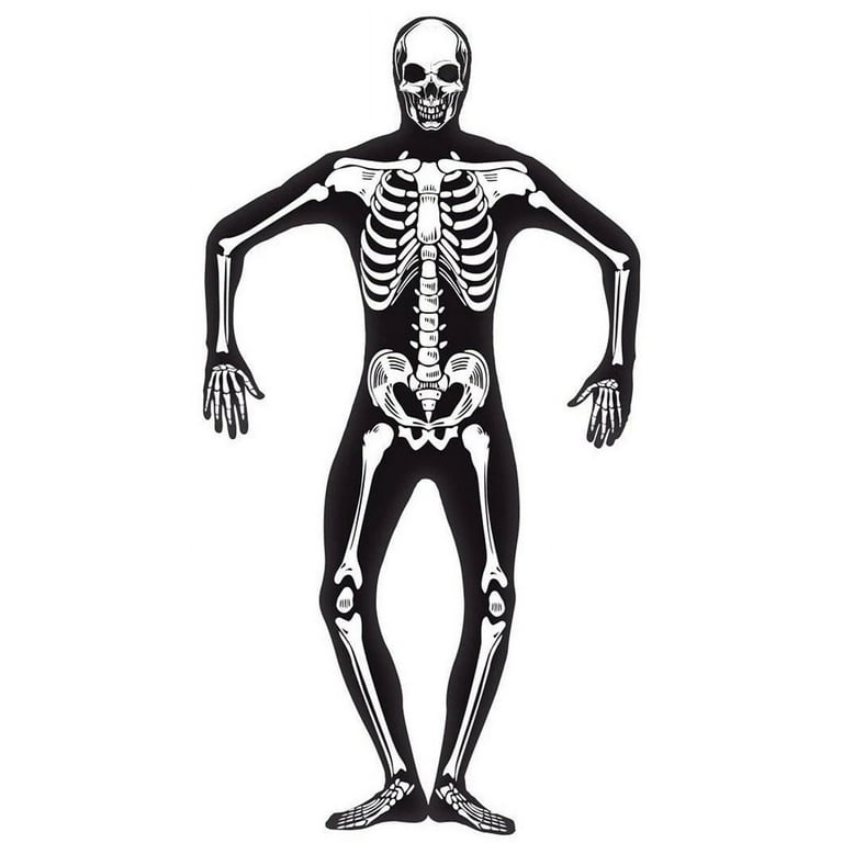 Skeleton Second Skin Costume Adult Black White Glow In The Dark Skeleton Second Skin Costume Adult Black White Glow In The Dark