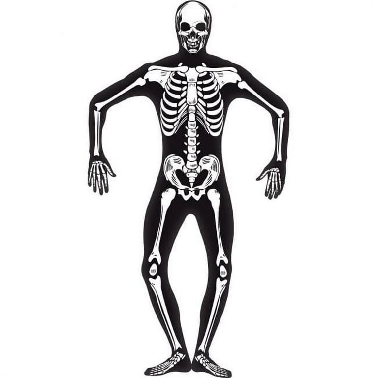 Skeleton Second Skin Costume Adult Black White Glow In The Dark Skeleton Second Skin Costume Adult Black White Glow In The Dark