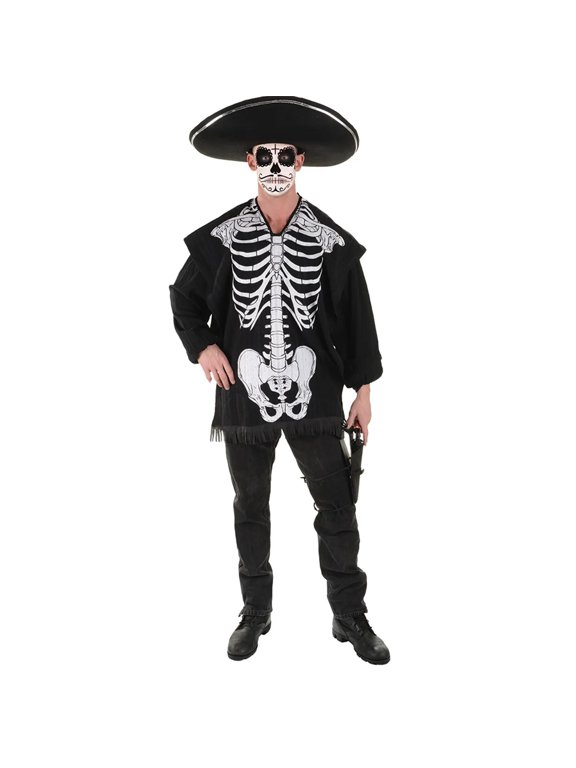 Skeleton Serape Men's Adult Halloween Costume, One Size, (42-46)