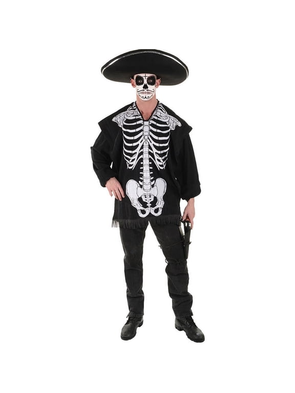 Skeleton Serape Men's Adult Halloween Costume, One Size, (42-46)