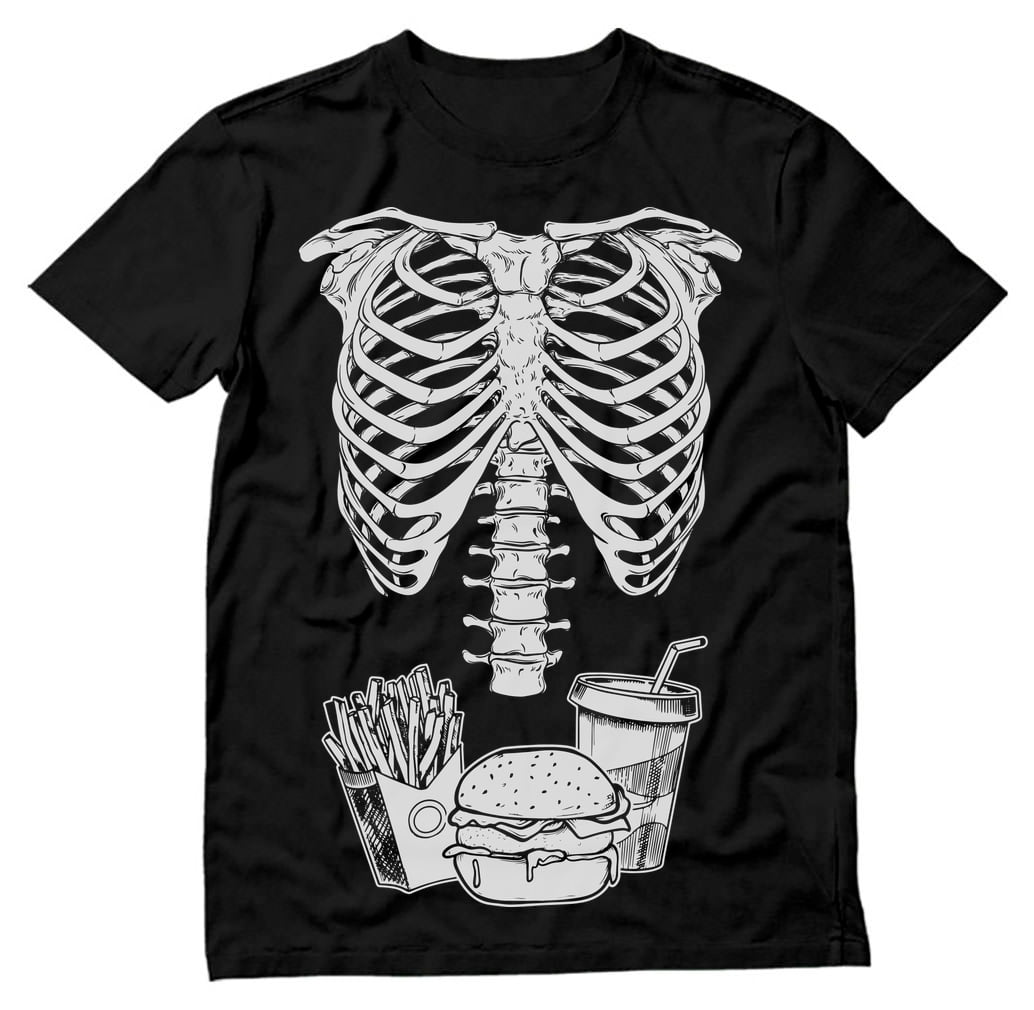 Skeleton Shirt Mens Rib Cage Costume Adult Funny Halloween Shirts for
