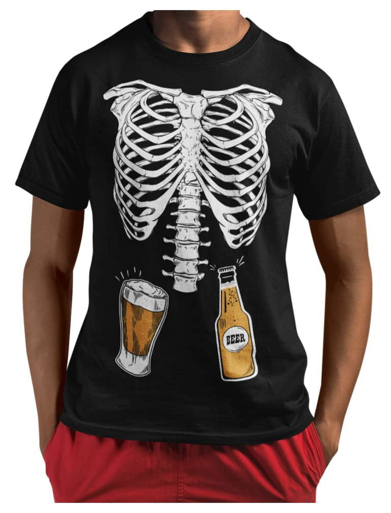 Skeleton Shirt Mens Rib Cage Costume Adult Funny Halloween Shirts for