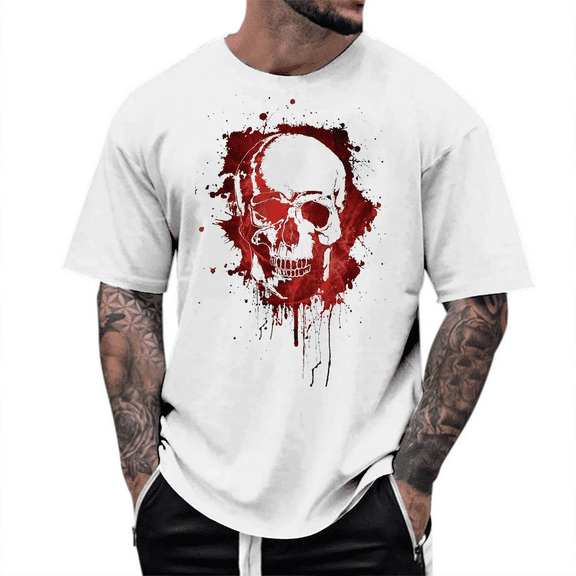 Skeleton Shirt for Halloween - Funny & Scary Skull Design Graphic Tee for Adults, Perfect for Trick or Treat