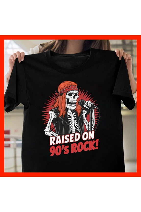Skeleton Singer Retro Rock T-Shirt, 90s Music Skeleton Tee, Rocker Bandana Graphic Tee T881, for men and women, Extended Sizes Up to 5XL