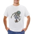 thumbnail image 1 of Skeleton Skateboard Vintage T-shirt Mens Cotton Classic Crewneck Short Sleeve Tees Unisex White 4XL, 1 of 2