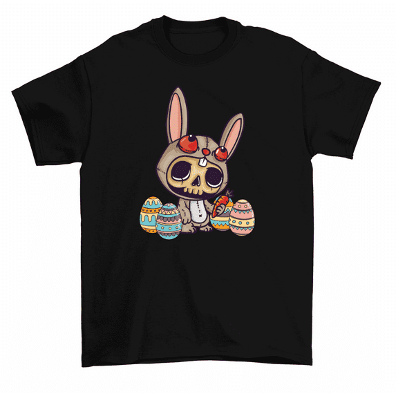 Skeleton Skull Bunny Rabbit Easter Eggs T-Shirt Men Women
