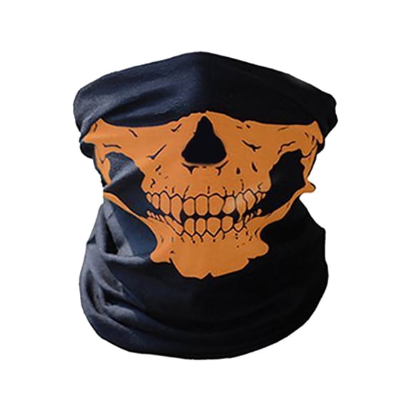 Skeleton Skull Face Mask Neck Gaiter – Seamless Magic Headscarf for Halloween Riding – Breathable Microfiber Balaclava for Skiin