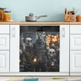 thumbnail image 1 of Skeleton Skull Halloween Magnetic Dishwasher Cover Magnet Refrigerator Dishwasher Sticker Home Decorative Art Kitchen Panel Decal 23x26 Inch, 1 of 6