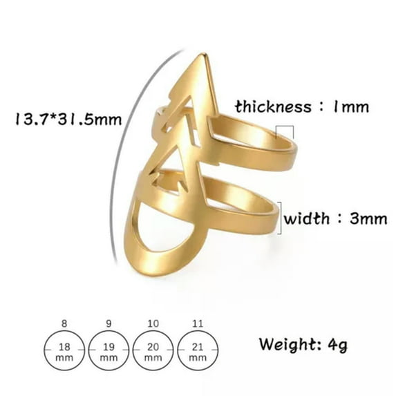 Skeleton Skull Neo-Gothic Crescent Moon Ring Stainless Steel Chic Punk Vintage