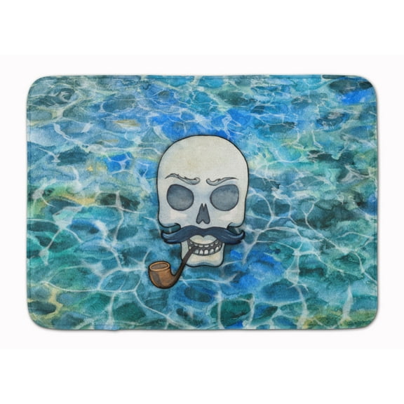 Skeleton Skull Pirate Machine Washable Memory Foam Mat