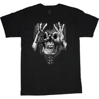 Men's Rhinestone Graphic T-Shirt, Skull Printed Bling Stone