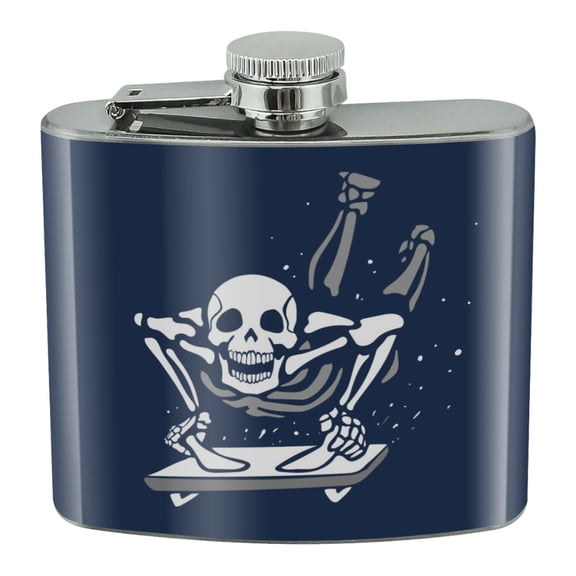 Skeleton Sledding Cresta Sled Winter Sport Stainless Steel 5oz Hip Drink Kidney Flask