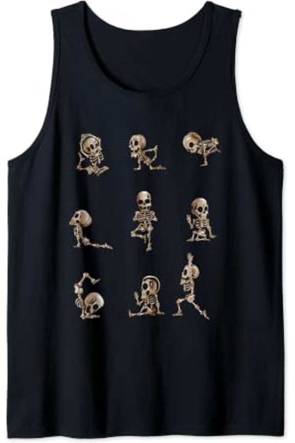 Skeleton Sport Lover Spooky Season Sport Motif Yoga Outfit Yoga Tank Top Size S-3XL