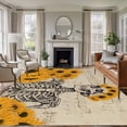 thumbnail image 1 of Skeleton with Sunflower Washable Living Room Rugs 5'x7', Retro Sheet Music Funny Low Pile Throw Large Area Rugs Non-Slip Sturdy Edge Binding Carpet for Dining Room Bedside Kitchen, 1 of 9
