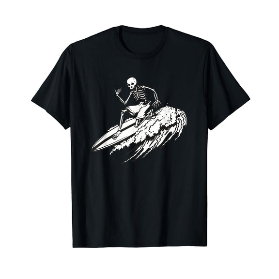 Skeleton Surf Surfing T-shirt
