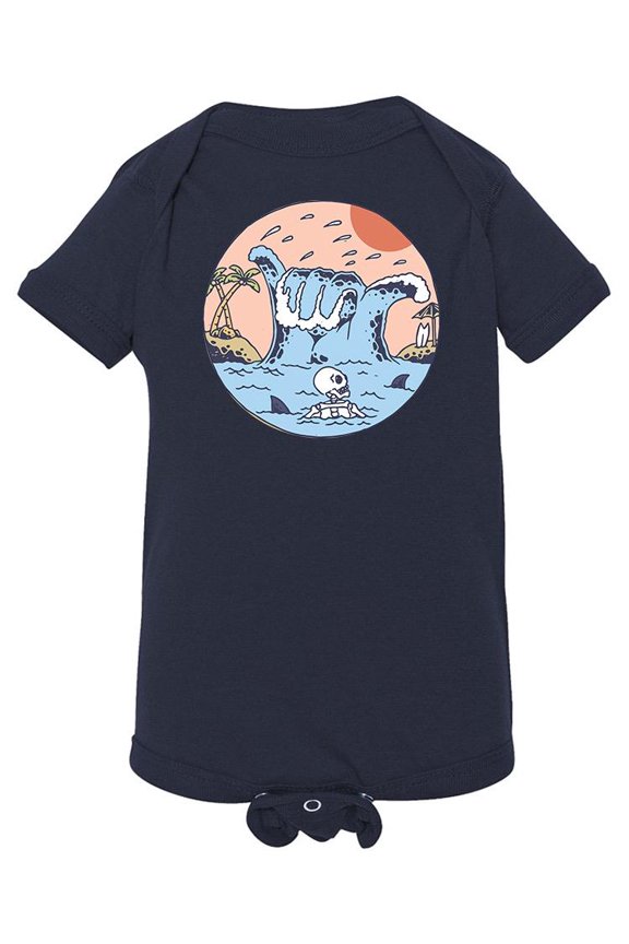 Skeleton Surfing Shaka Wave Bodysuit Infant -Image by Shutterstock,  6 Months