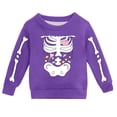 thumbnail image 1 of Skeleton Sweatshirt Unisex Kids Halloween Print Crewneck Sweatshirt Long Sleeve Soft Top Cozy Pullover Jacket Purple 2-3 Years, 1 of 4