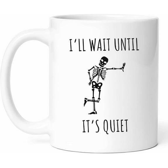 Skeleton Teacher Mug - Teacher Halloween Coffee Cup - Funny Gift For Teachers - Skeleton Teacher Humor - Spooky Teacher Mug - 11 oz Ceramic Mug For Halloween