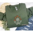 thumbnail image 1 of Skeleton Throwing Pumpkin Embroidered Sweatshirt, 1 of 2