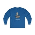 thumbnail image 1 of Skeleton Thumbs Up I'm Fine T-Shirt Ultra Cotton Long Sleeve Tee, 1 of 2
