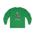 thumbnail image 1 of Skeleton Thumbs Up I'm Fine T-Shirt Ultra Cotton Long Sleeve Tee, 1 of 2