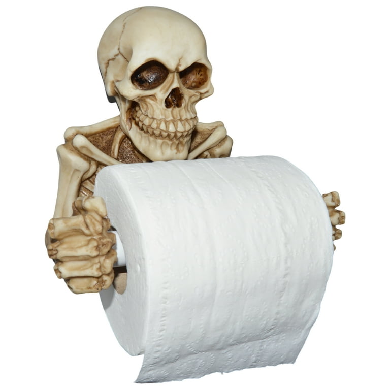 Skeleton Toilet Paper Holder with Keyhole Slot for Mounting on