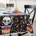 thumbnail image 1 of Skeleton Trick or Treat Halloween Plastic Party Tablecloth, 84 x 54in, 1 of 4