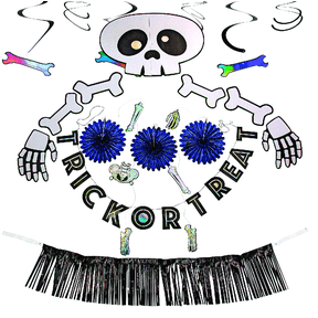 Skeleton Trunk-or-Treat Basic Decorating Kit, Party Decor, Halloween, 21 Pieces