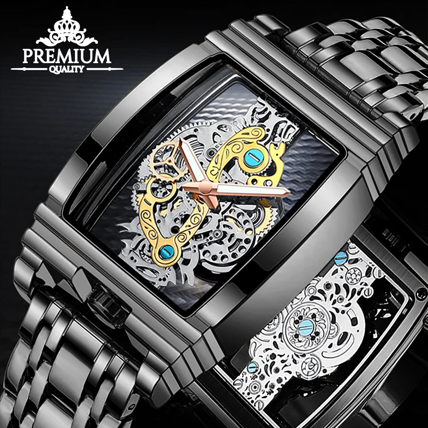 Skeleton Watch for Men - Stainless Steel, 30M Water Resistant, Luminous Markers | Stylish Business Watch