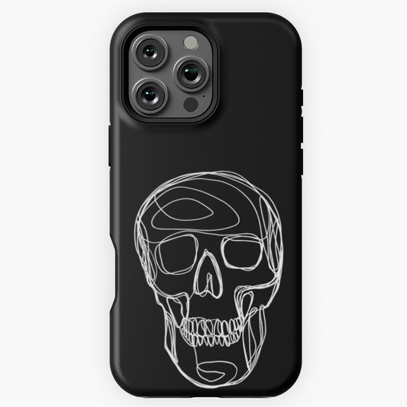 Skeleton White Minimalist Gothic Phone Case for iPhone 16 15 14 13 12 11 Pro Max M5900310