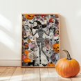 thumbnail image 1 of Skeleton Witch Art Print, Spooky Striped Witch Art, Decor, Skull And Pumpkin Witchy Wall Art, Modern Wall Decor, 12x18 UNFRAMED, 1 of 2