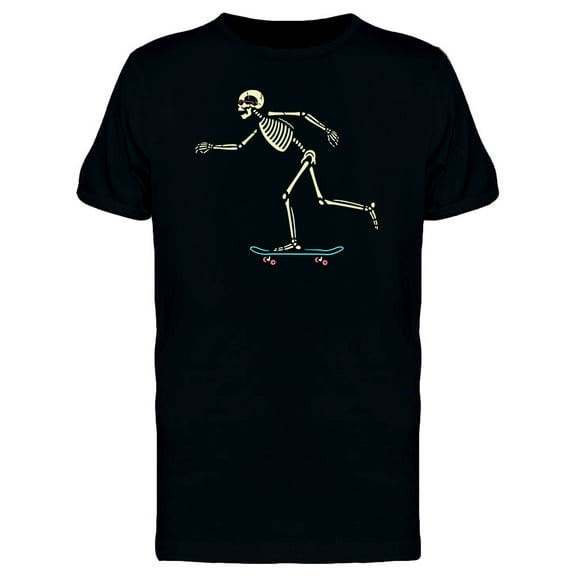 Skeleton With Skateboard Icon T-Shirt Men -Image by Shutterstock, Male 3X-Large